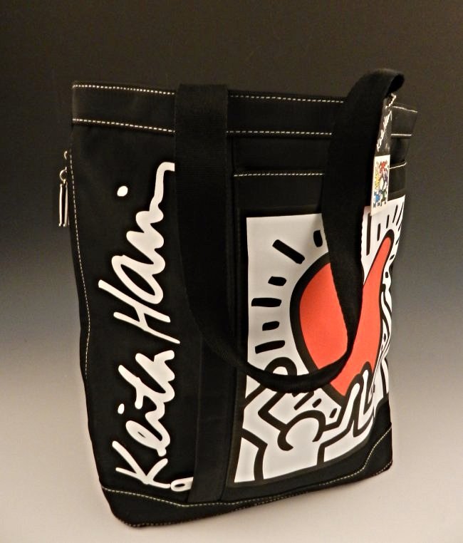 Keith Haring Tote Bag: Keith Haring black tote bag Measures: 20 x 15 inches Tagged & certified from the Keith Haring foundation