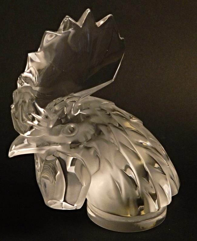 Lalique France Crystal Rooster Head (1 of 1)