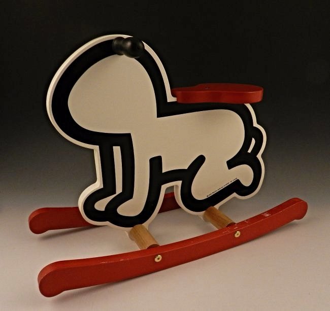 Keith Haring Rocker: A circa 1992 Keith Haring rocker, certified from the estate of the artist Measures: 17 x 24 inches