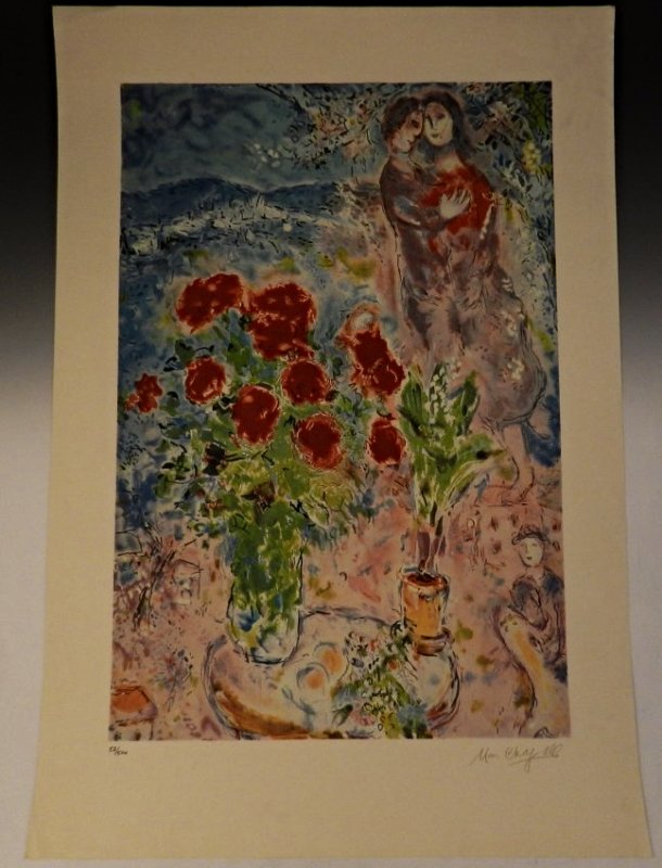 Marc Chagall: Signed and numbered 52/500 Measures: 40" x 27"
