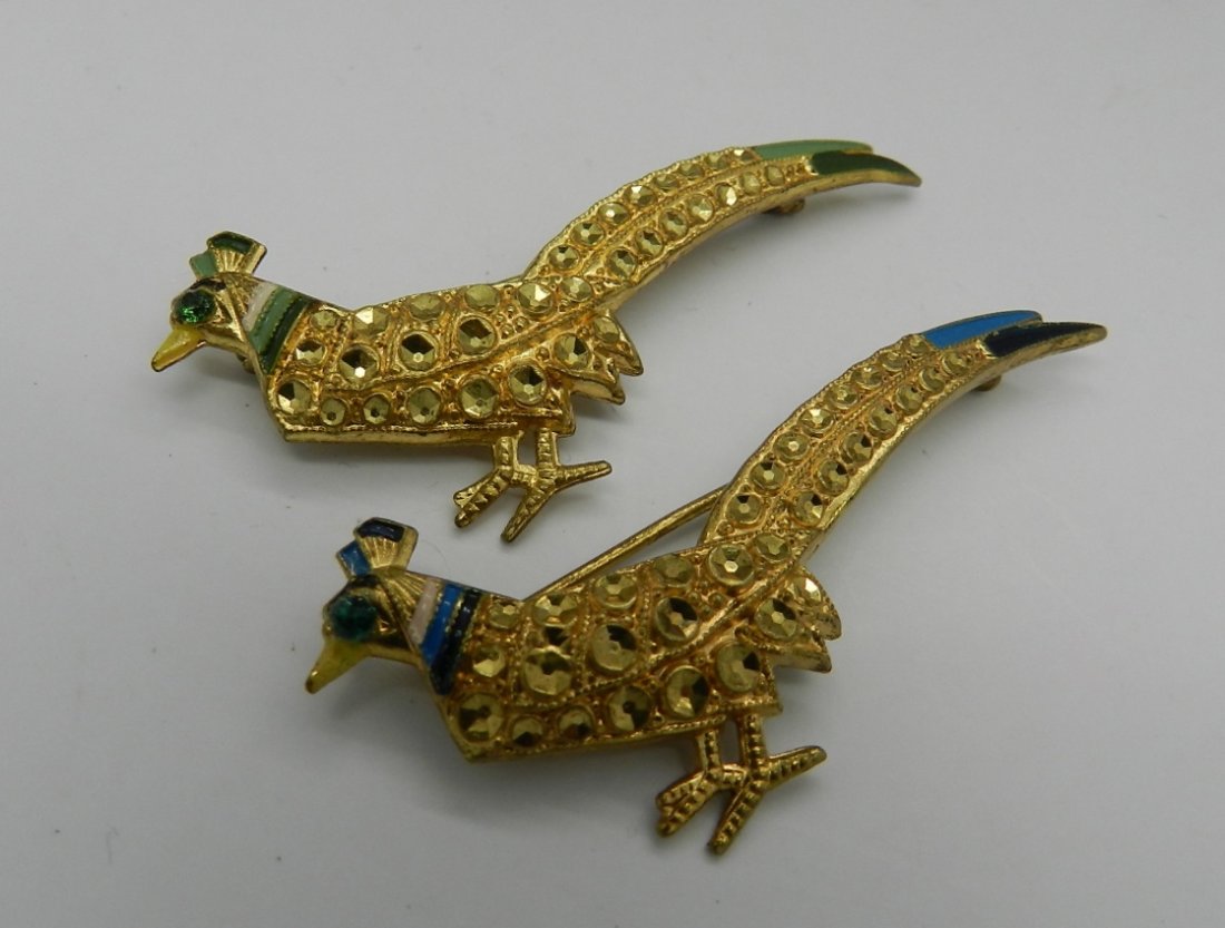 Antique Czechoslovakian Art Deco Peacock Pins (1 of 3)