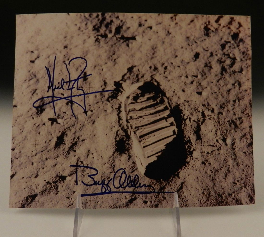 Neil Armstrong, Buzz Aldrin Signed Apollo Photograph (1 of 3)