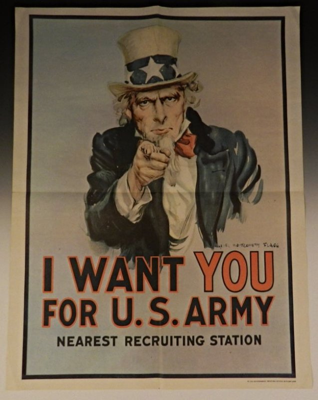 Vintage "I Want You"  Army Recruiting Poster (1 of 5)
