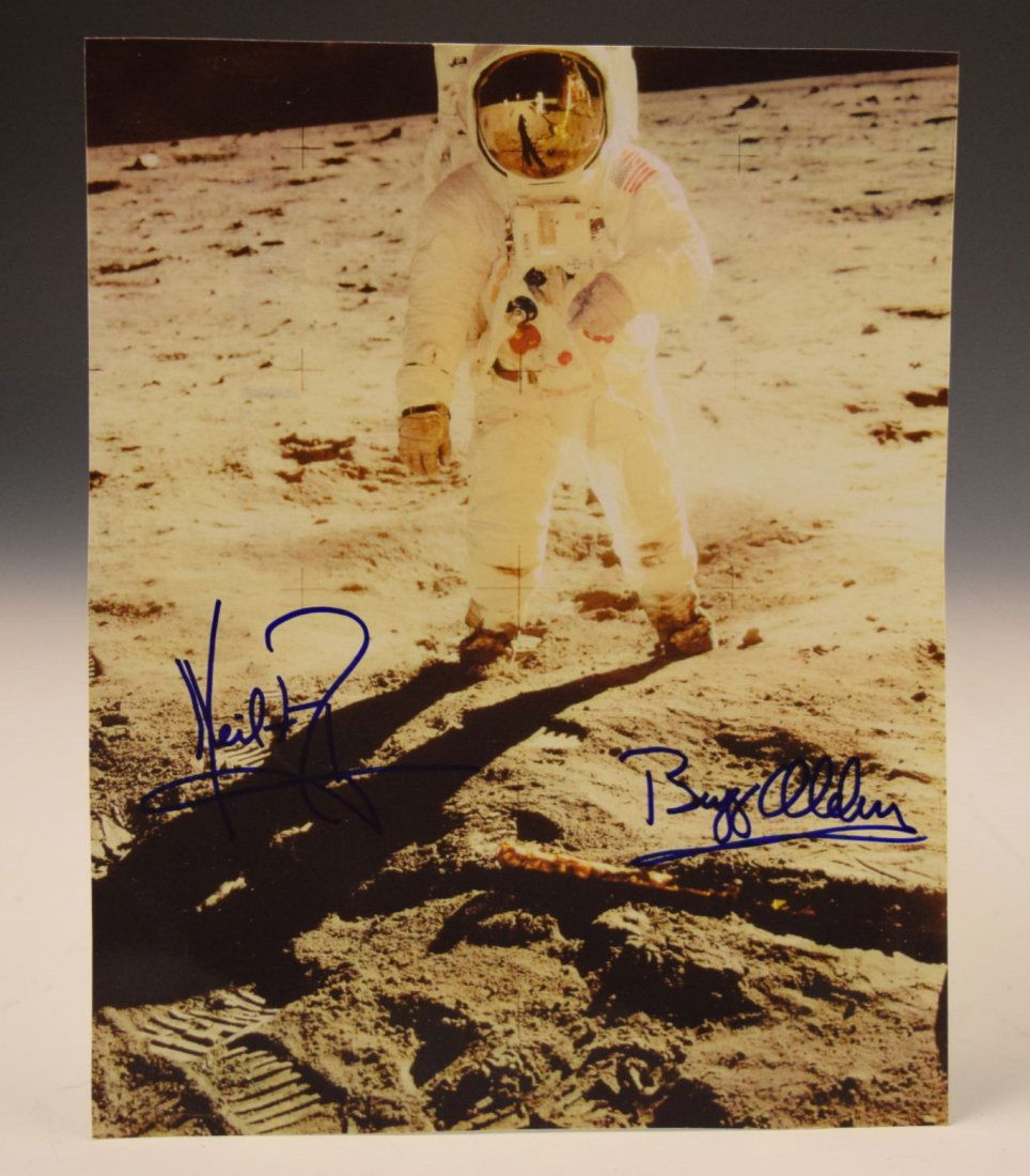 Neil Armstrong, Buzz Aldrin Signed Apollo Photograph (1 of 3)