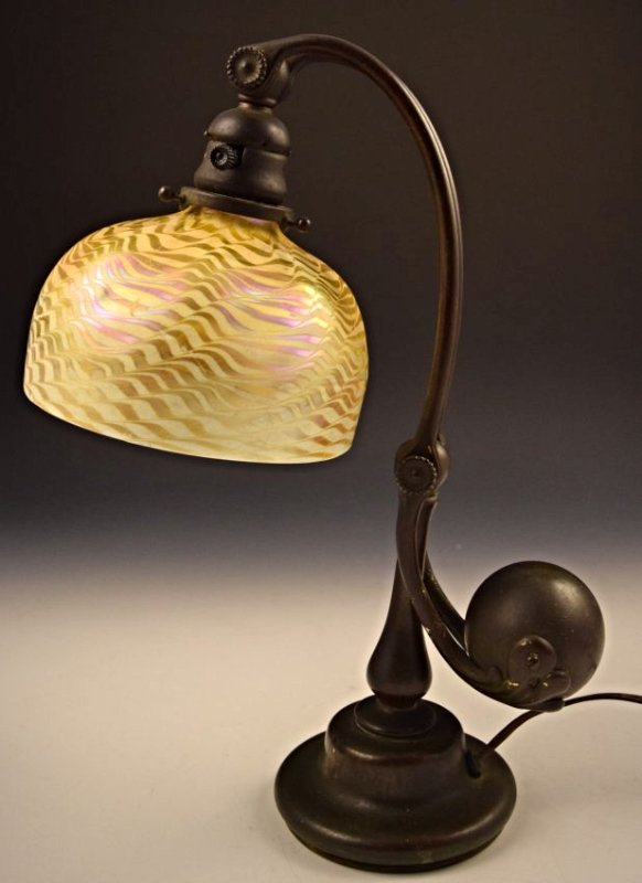 Antique Tiffany Studios Bronze Counterbalance Lamp (1 of 9)