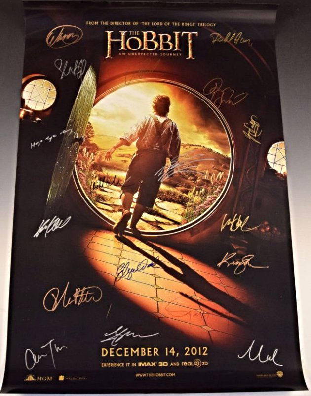 The Hobbit Cast Signed Movie Poster (1 of 4)