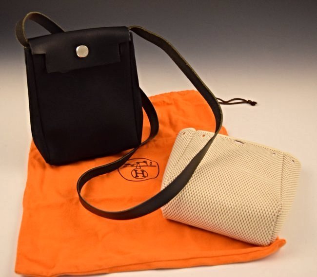 Hermes TPM Cotton/Leather Handbag (1 of 3)