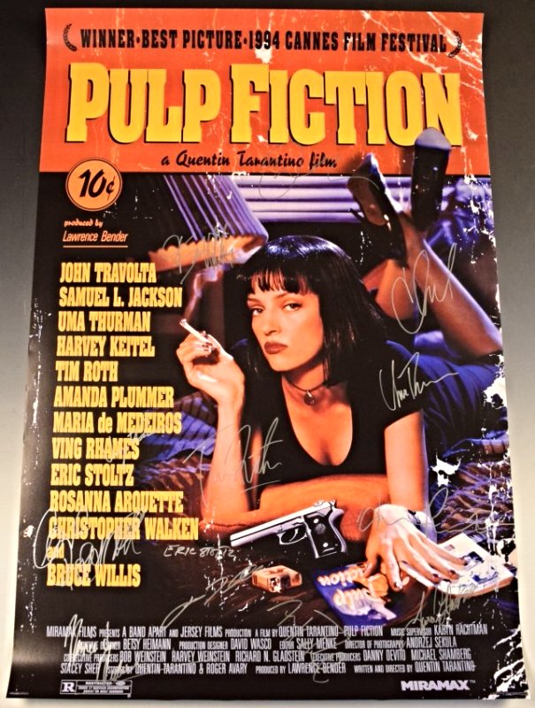 Pulp Fiction Signed Movie Poster (1 of 4)