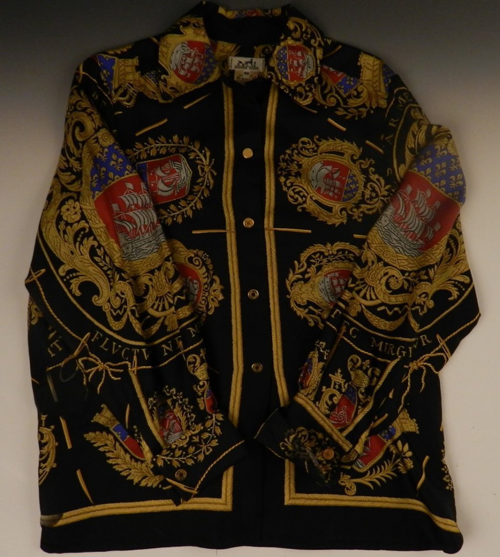 Vintage Hermes Silk Blouse (1 of 4)