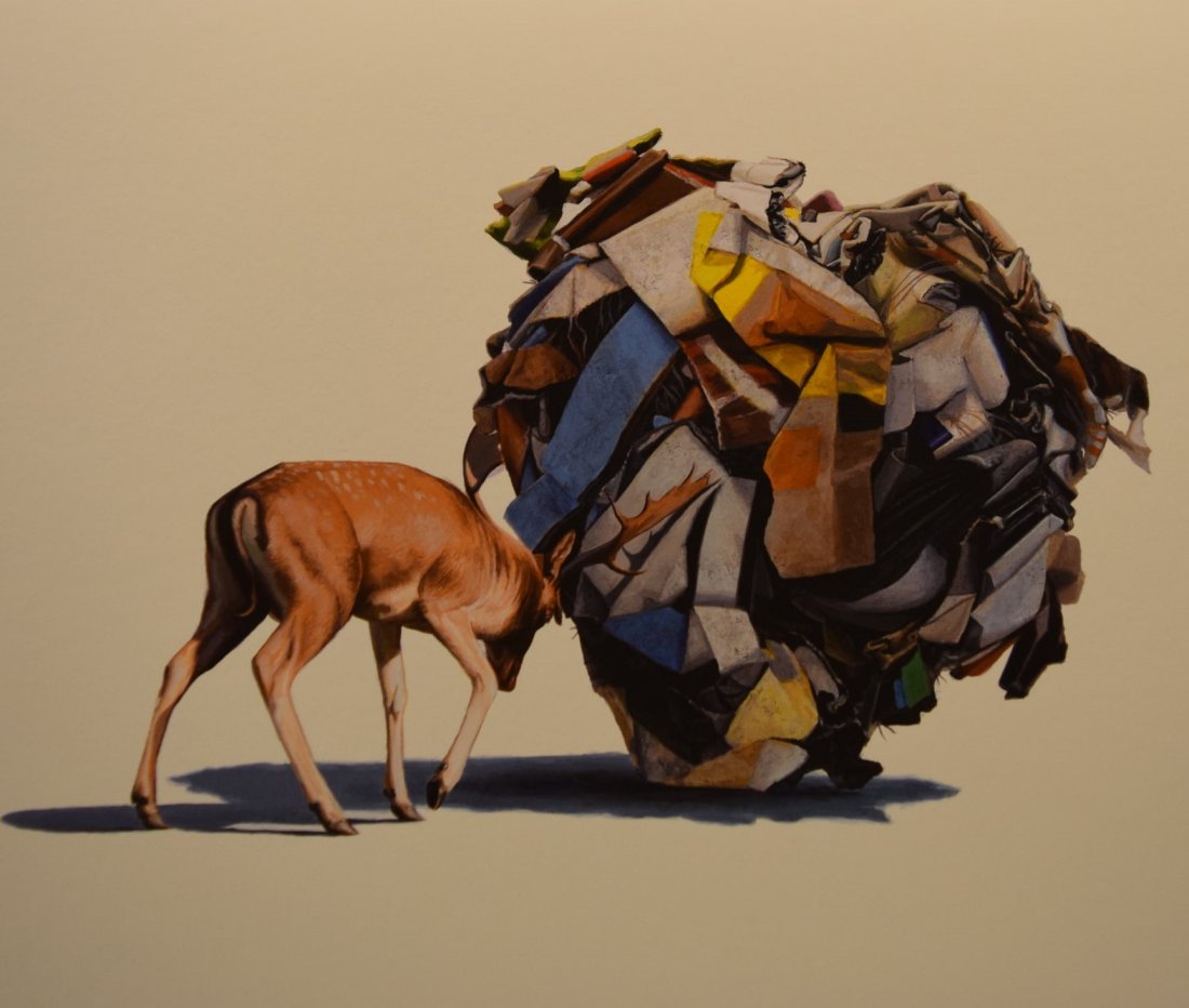 Josh Keyes: The Cleaner, Josh Keyes Print on paper Signed, numbered and stamped