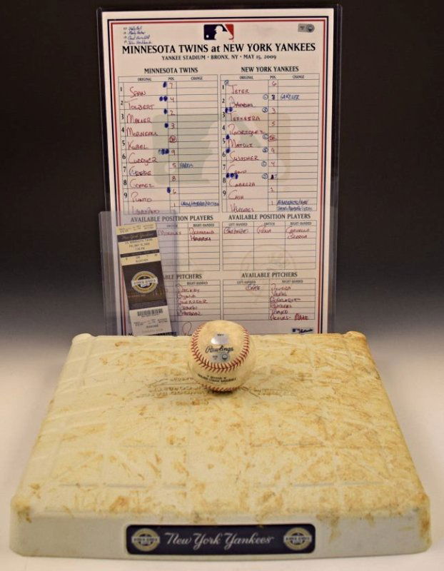 Alex Rodriquez First Game Used Base, Scorecard, Ball (1 of 8)
