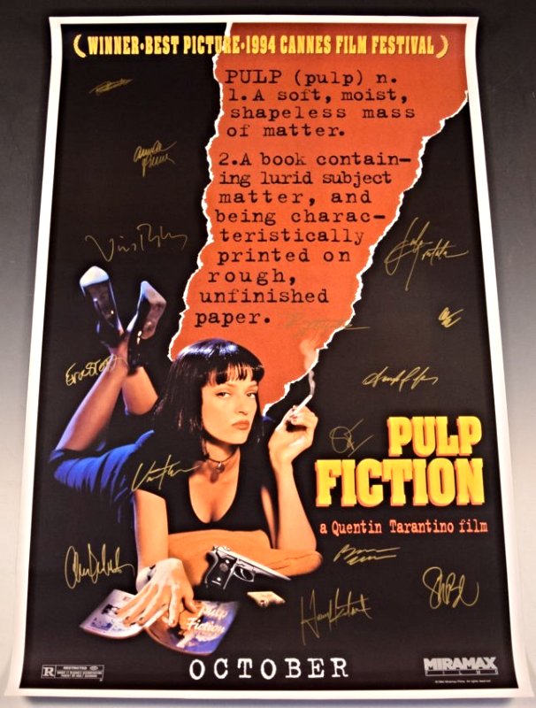 Pulp Fiction Cast Signed Movie Poster (1 of 5)
