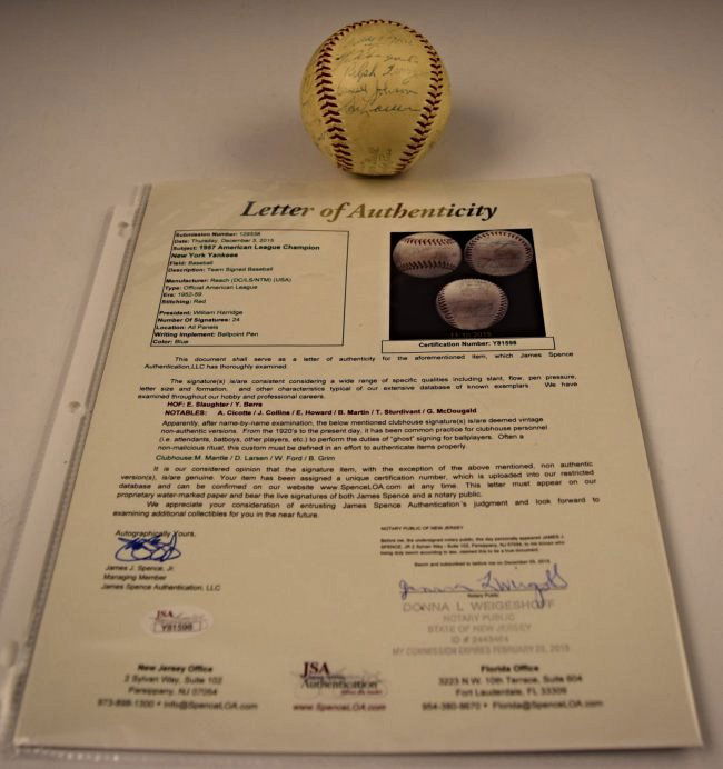 1957 New York Yankees Team Signed Baseball (1 of 5)