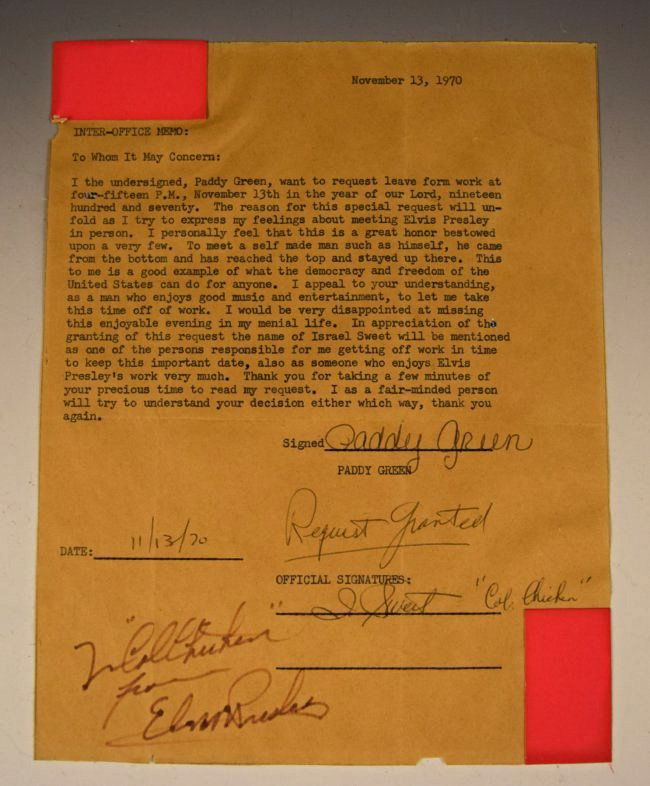 Elvis Presley Signed Letter (1 of 3)