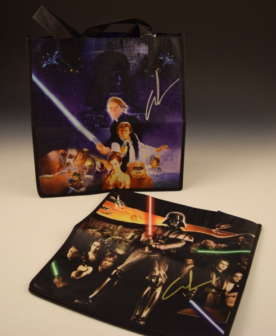 George Lucas Signed Star Wars Collector Bags (1 of 2)