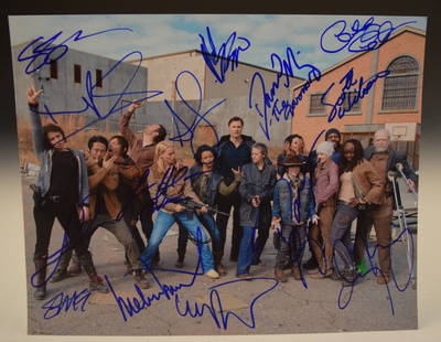The Walking Dead Cast Signed Photo: Signed by: Andrew Lincoln, Norman Reedus, Steven Yeun, Chandlar Riggs, Melissa Mcbride, Laurie Holden, Lauren Cohan, Melissa Ponzio, Emily Kinney, David Morrissey, Scott Wilson, Chad L Coleman, Soneqo