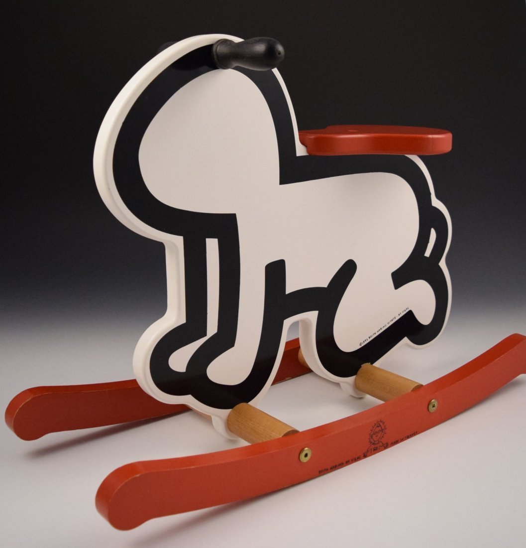 Keith Haring Rocker: A circa 1992 Keith Haring rocker, certified from the estate of the artist Measures: 17 x 24 inches