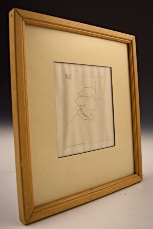 Edouard Manet French Etching: Baudolaire with hat, 1862 Etching on paper by Edouard Manet Measures: 9 3/4 x 8 1/4 inches