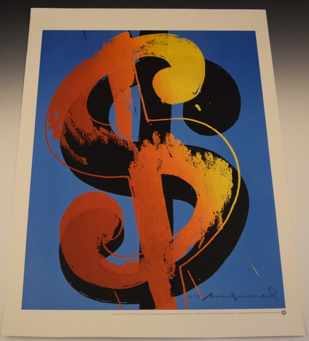 Andy Warhol Poster Print: "$1 Sign" Measures: 31 x 23 inches