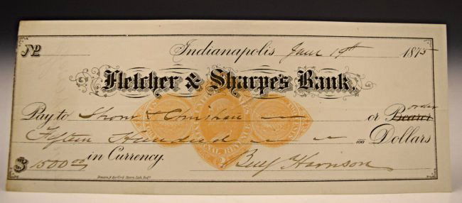 President Benjamin Harris Signed Check (1 of 4)