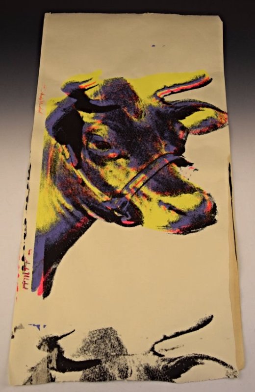 Andy Warhol Cow Poster: Original serigraph poster, La Biennale - 1976 Measures: 36 x 18 1/2 inches Stamped Andy Warhol towards bottom