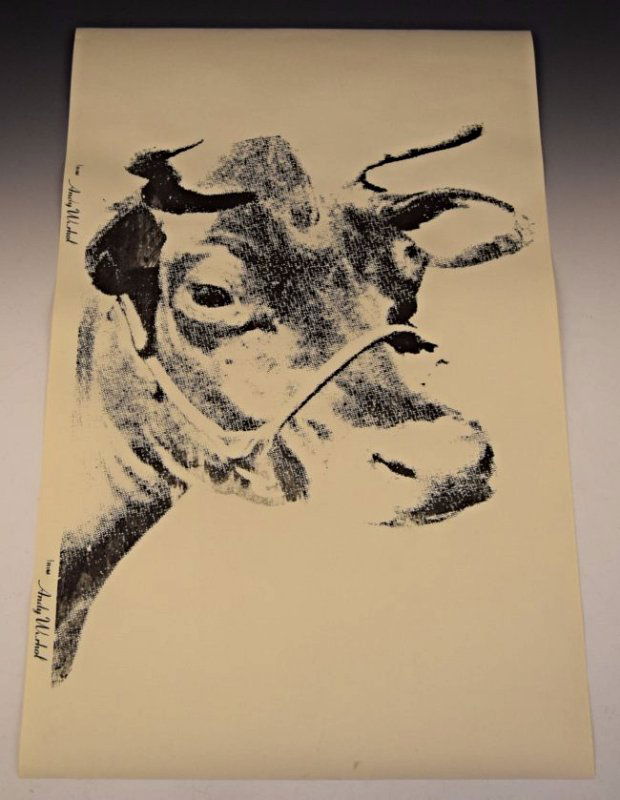 Andy Warhol Cow Poster: Original serigraph poster, La Biennale - 1976 Measures: 29 x 19 inches Stamped Andy Warhol towards bottom