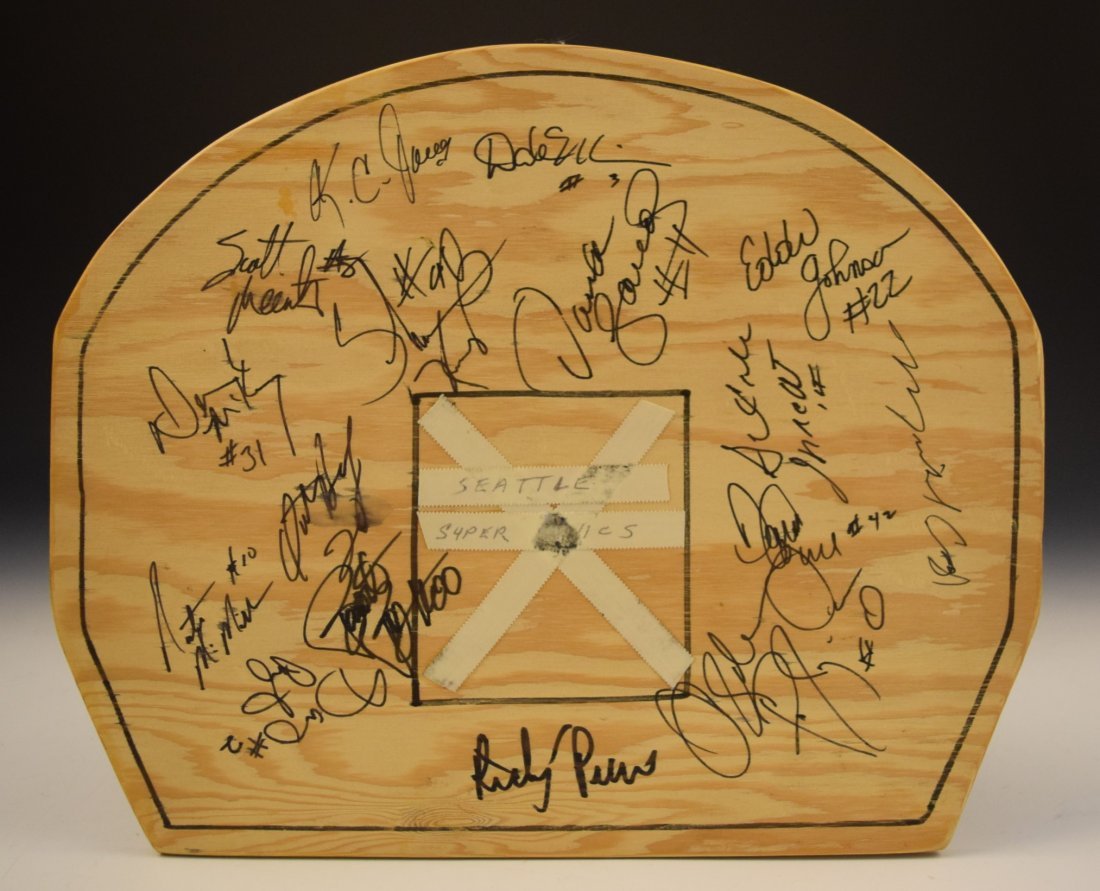 Seattle Supersonics Team Signed Backboard (1 of 4)
