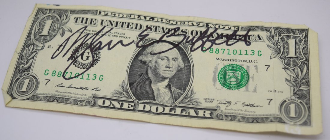 Warren Buffett Signed Dollar (1 of 1)