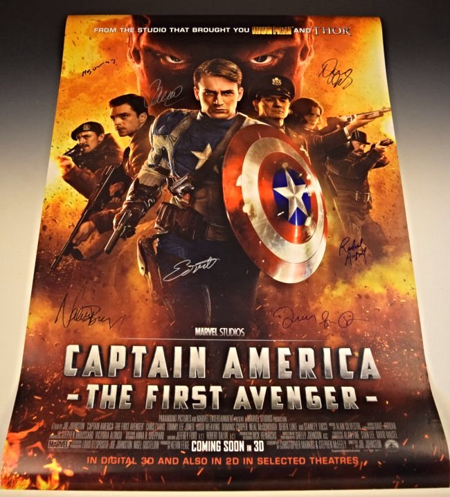Captain America Cast Signed Movie Poster (1 of 4)