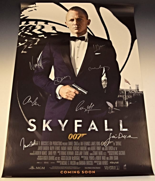 Skyfall Cast Signed Movie Poster (1 of 4)