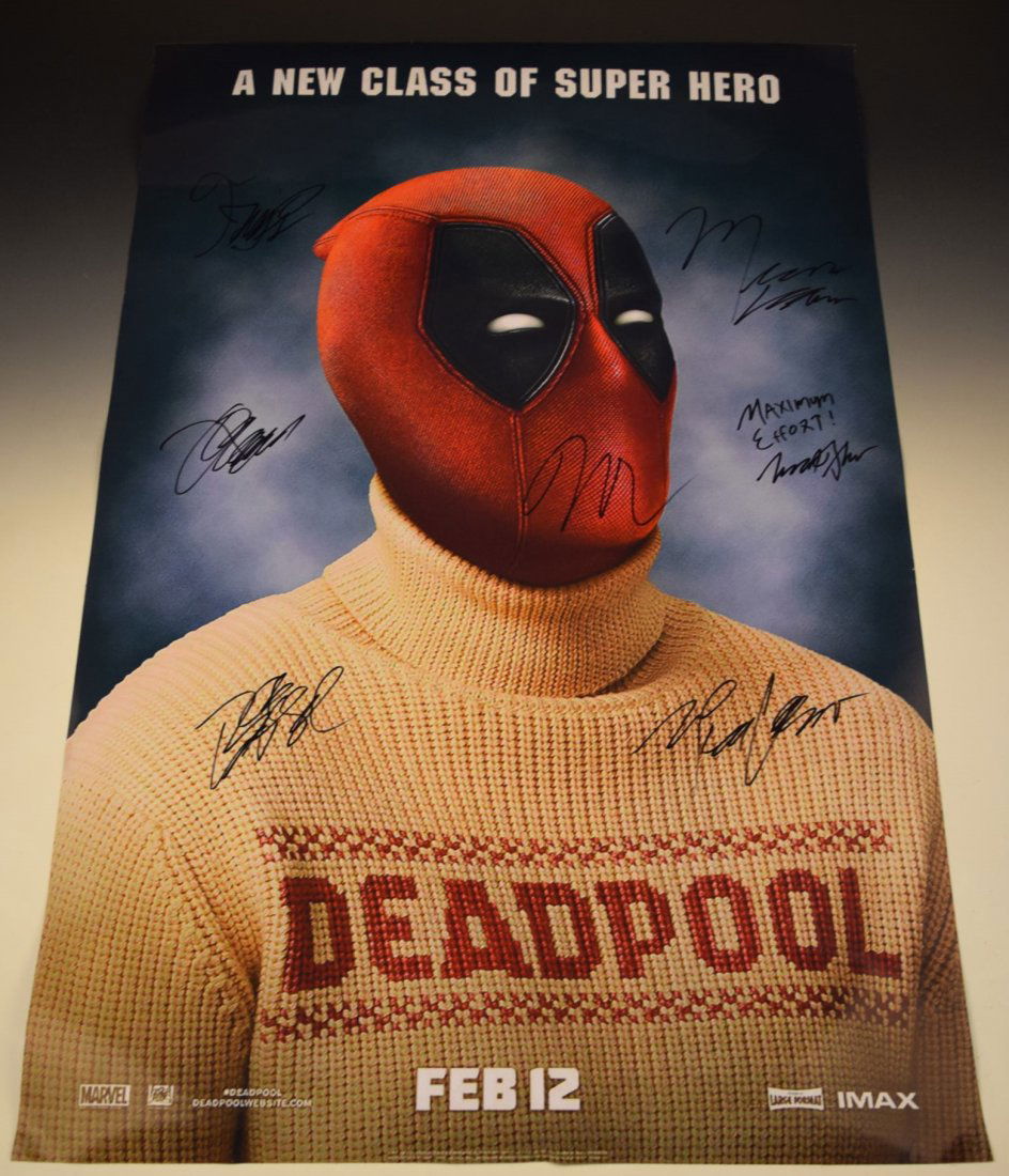Deadpool Premiere Cast Signed Movie Poster (1 of 3)