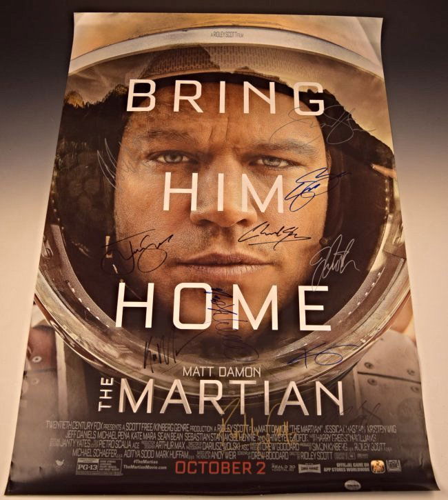 The Martian Cast Signed Premiere Movie Poster (1 of 3)