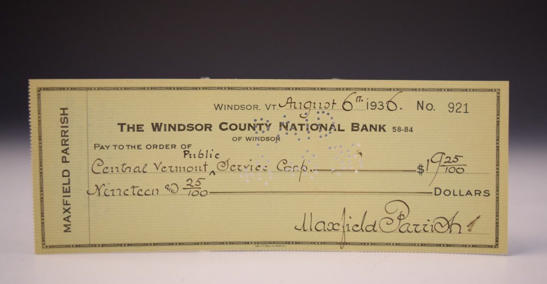 Maxfield Parrish Signed Check (1 of 4)
