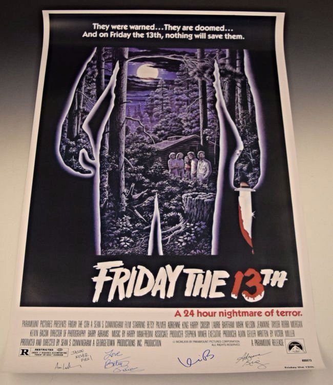 Friday The 13th Cast Signed Movie Poster (1 of 3)