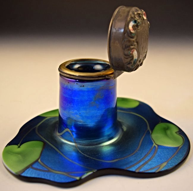 Tiffany Favrile Glass Inkwell (1 of 6)