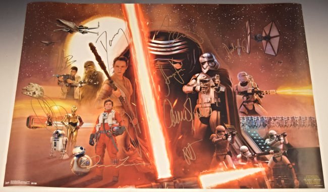 Star Wars The Force Awakens Cast Signed Poster (1 of 3)