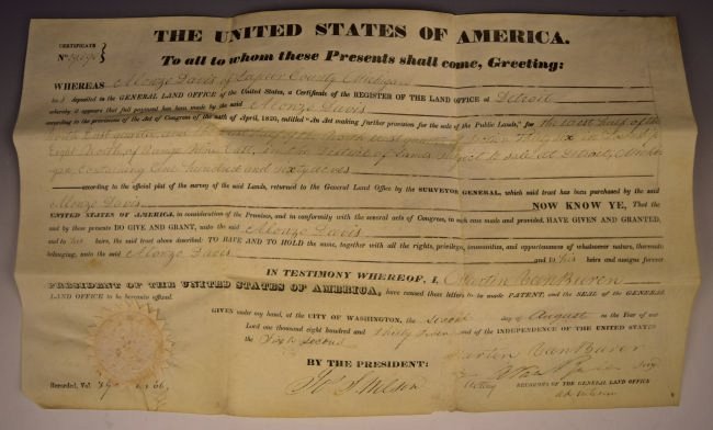 Martin Vanburen Signed Document (1 of 4)