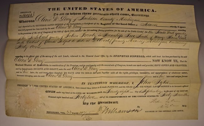 John Tyler Signed Document (1 of 4)