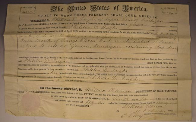 Millard Fillmore Signed Document (1 of 4)