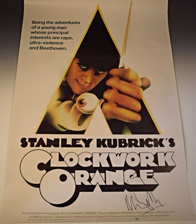 A Clockwork Orange Signed Movie Poster (1 of 5)
