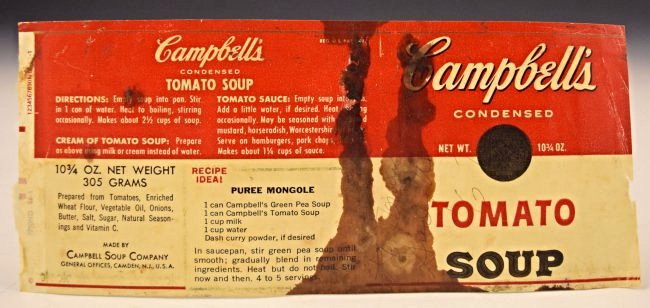 Andy Warhol Signed Soup Can Label (1 of 3)