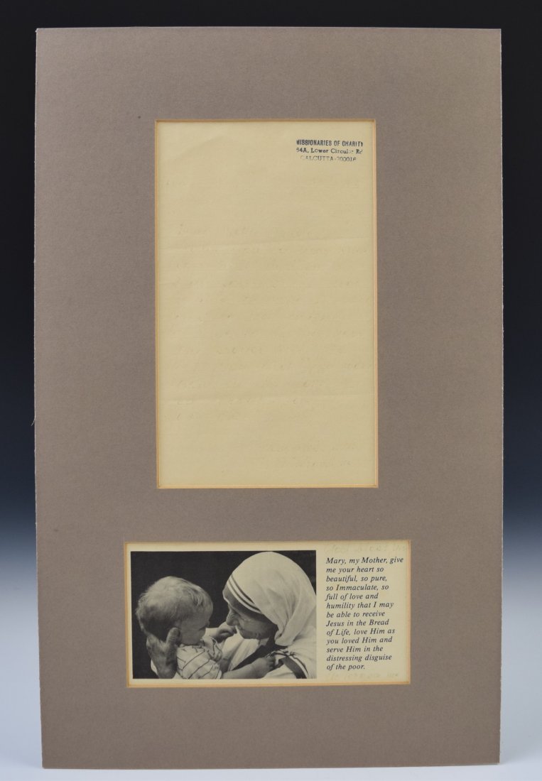 Mother Teresa Signed Letter/Prayer Card (1 of 3)