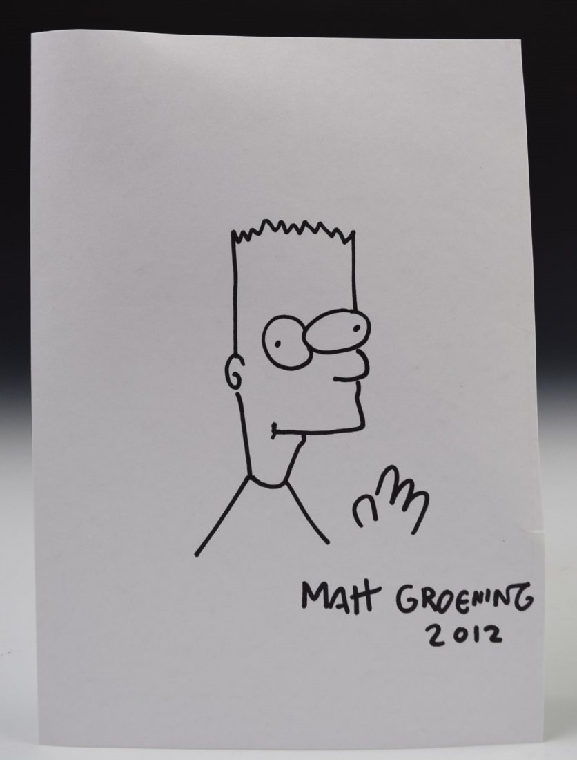 Matt Groening Drawing Signed (1 of 2)