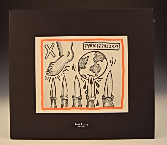 Keith Haring Original Lithograph: Original lithograph - Against All Odds, Keith Haring Numbered from the edition of 500 Authentication issued from The Keith Haring Estate