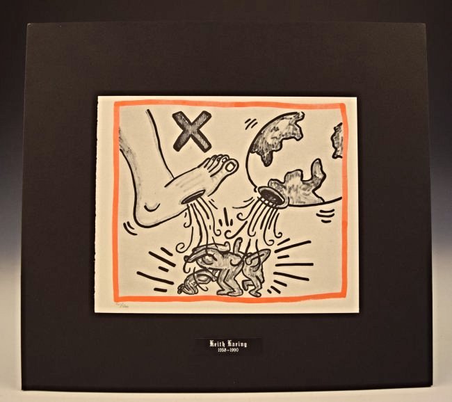 Keith Haring Original Lithograph: Original lithograph - Against All Odds, Keith Haring Numbered from the edition of 500 Authentication issued from The Keith Haring Estate