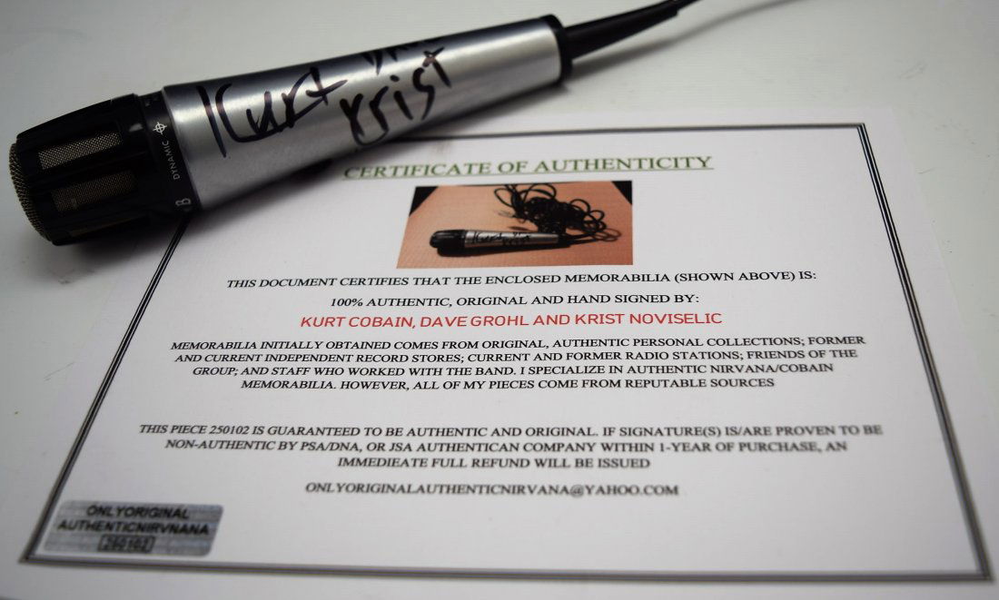 Kurt Cobain, Band Signed Used Microphone (1 of 3)