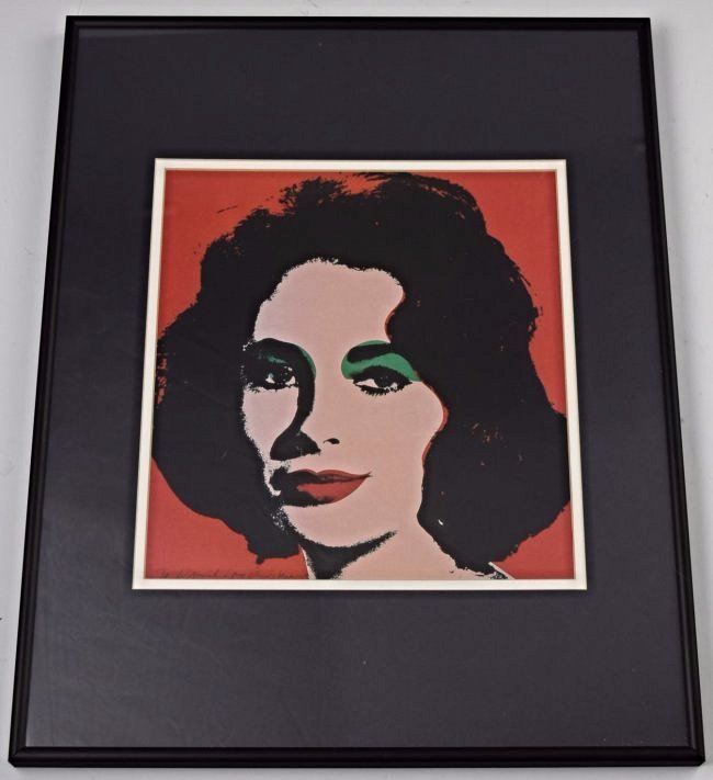 Andy Warhol Signed Liz Taylor: Liz Taylor - Andy Warhol Measures: 16 x 20 inches framed Signed lower left - "To David Love Andy Warhol"