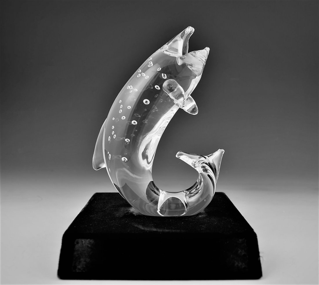 Steuben Glass Trout Sculpture (1 of 2)