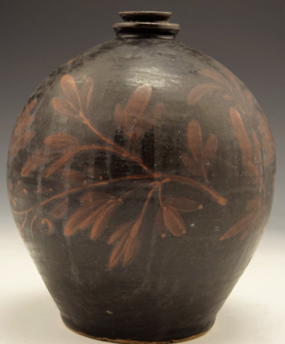 A Rare Jin Dynasty Black & Russet Cizhou Type Jar (1 of 3)