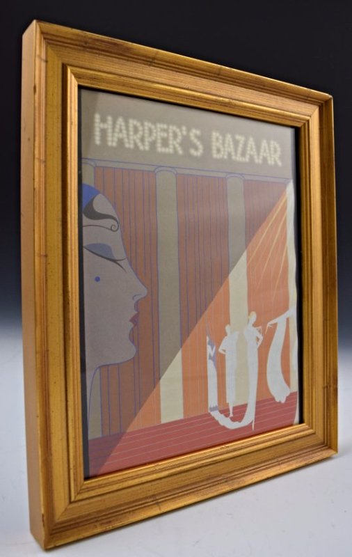 Erte Signed Print: Harpers Bazaar print Hand signed by Erte in the right Measures: 12 x 10 inches